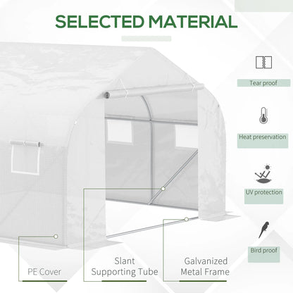 11.5'x9.8'x6.6' Portable Walk-In Greenhouse, White Tunnel Greenhouses at Gallery Canada
