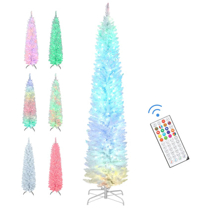 7.5ft Christmas Tree with Colorful DIY LEDs, Hinged Pencil, Remote, Timer, White, Colorful Pencil Christmas Trees at Gallery Canada