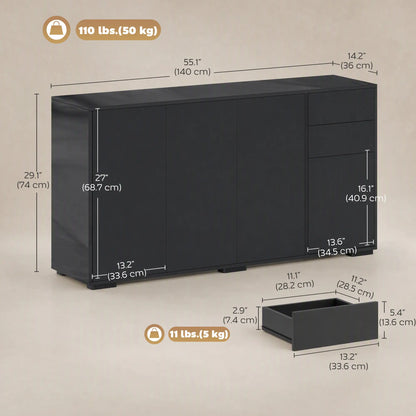 Kitchen Sideboard Storage Cabinet, Modern Coffee Bar, Black Bar Cabinets at Gallery Canada