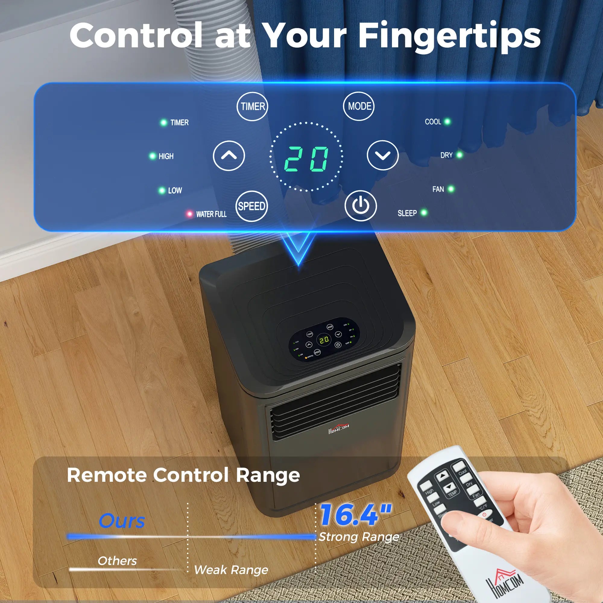 8000 BTU Portable AC, Dehumidifier, Remote, 24H Timer, Black Air Conditioner at Gallery Canada