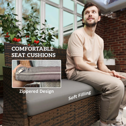 4-Piece Wicker Outdoor Balcony Set, Rattan Patio Furniture, Grey Patio Furniture Sets at Gallery Canada