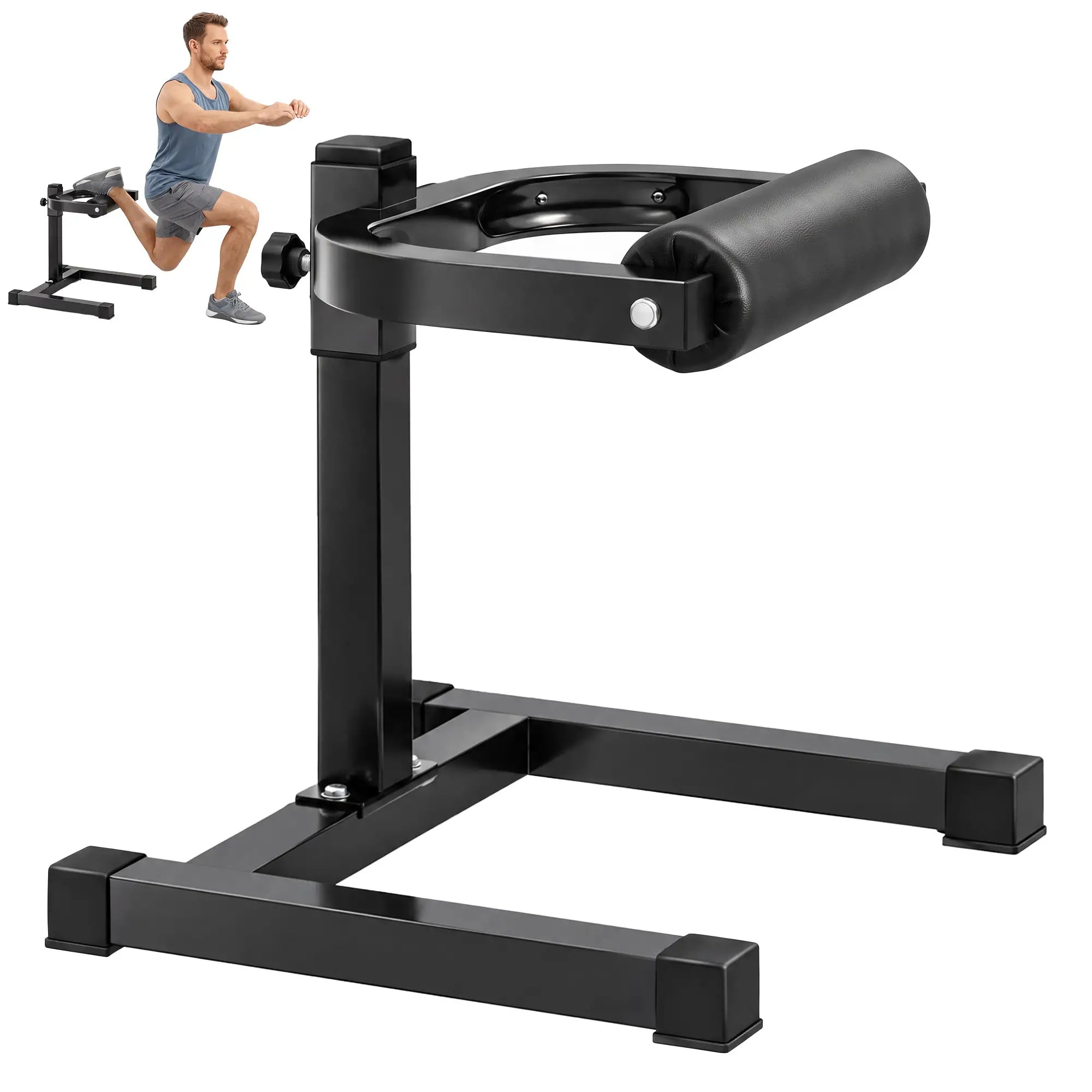 7-Level Adjustable Squat Machine, Non-Slip Foot Pads, Strength Training Accessories Black at Gallery Canada