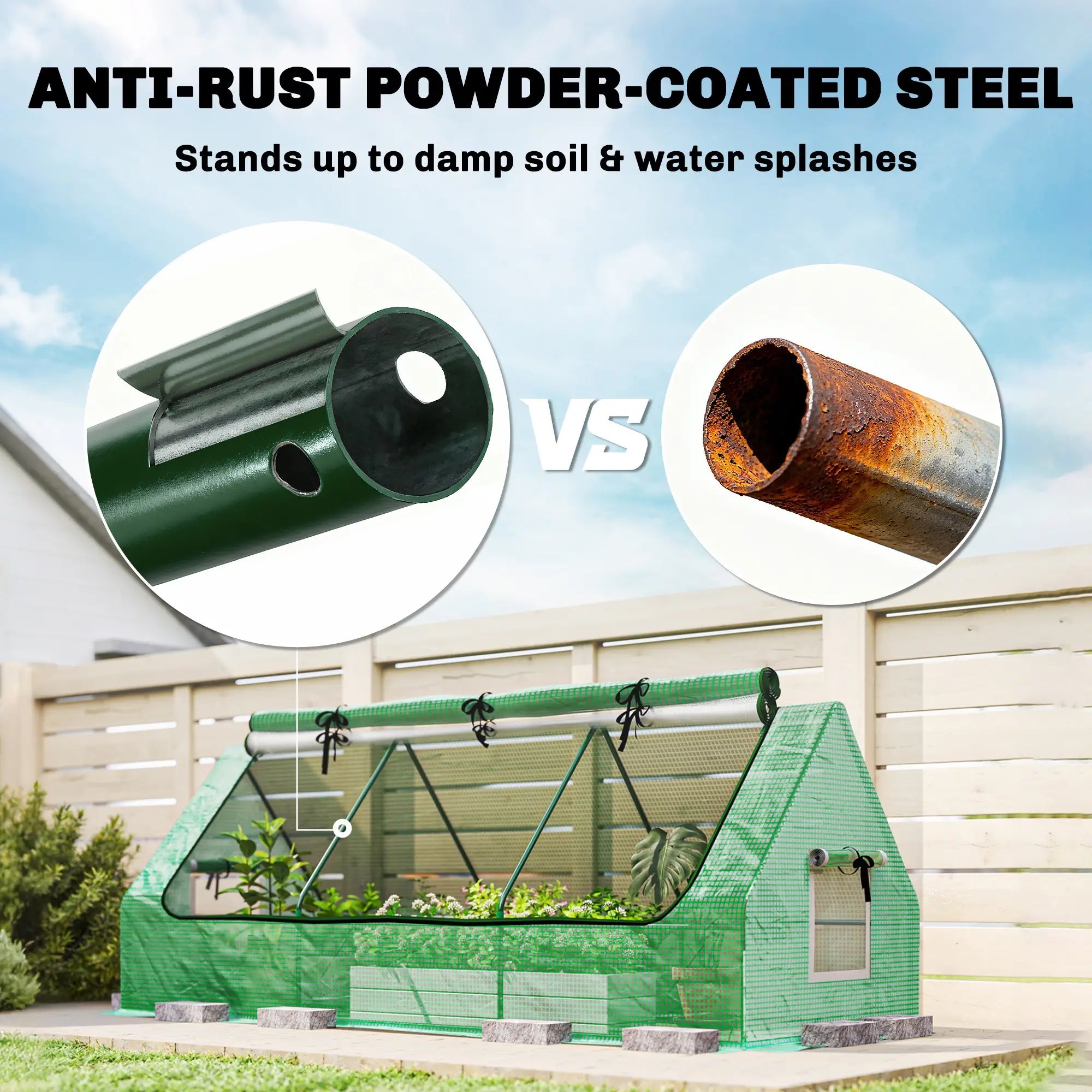 Portable Mini Greenhouse, Mesh Windows, 94.5