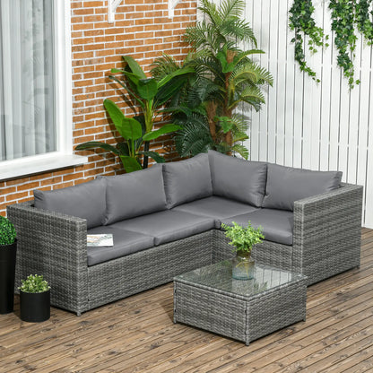 3 Pc Rattan Wicker Outdoor Conversation Set With Loveseats, Coffee Table, Grey Patio Furniture Sets at Gallery Canada