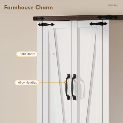 72" Pantry Cabinet, Farmhouse Kitchen Storage, Adjustable Shelves, White Kitchen Pantry Cabinets at Gallery Canada