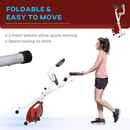 Foldable Indoor Bike, 8 Level Magnetic Resistance, Cardio Exercise, Red Exercise & Stationary Bikes at Gallery Canada