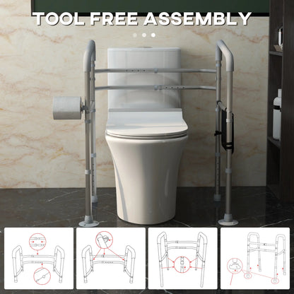Stand Alone Toilet Safety Frame, Adjustable Height Width, 300lb Grab Bar, Padded Handles Bath Accessories at Gallery Canada