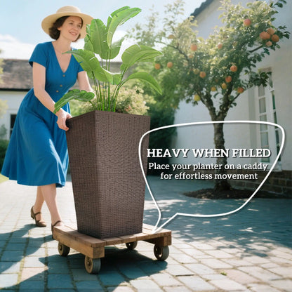 Set of 3 Tall Plant Stand, Indoor Outdoor Flower Pot, Brown Garden Accessories at Gallery Canada