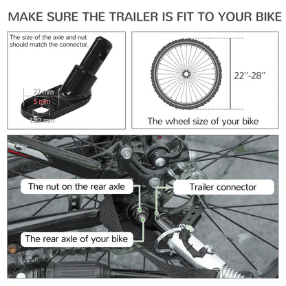 3 in 1 Dog Bike Trailer, Pet Cargo with Safety Leash, Hitch Dog Bike Trailers & Strollers at Gallery Canada