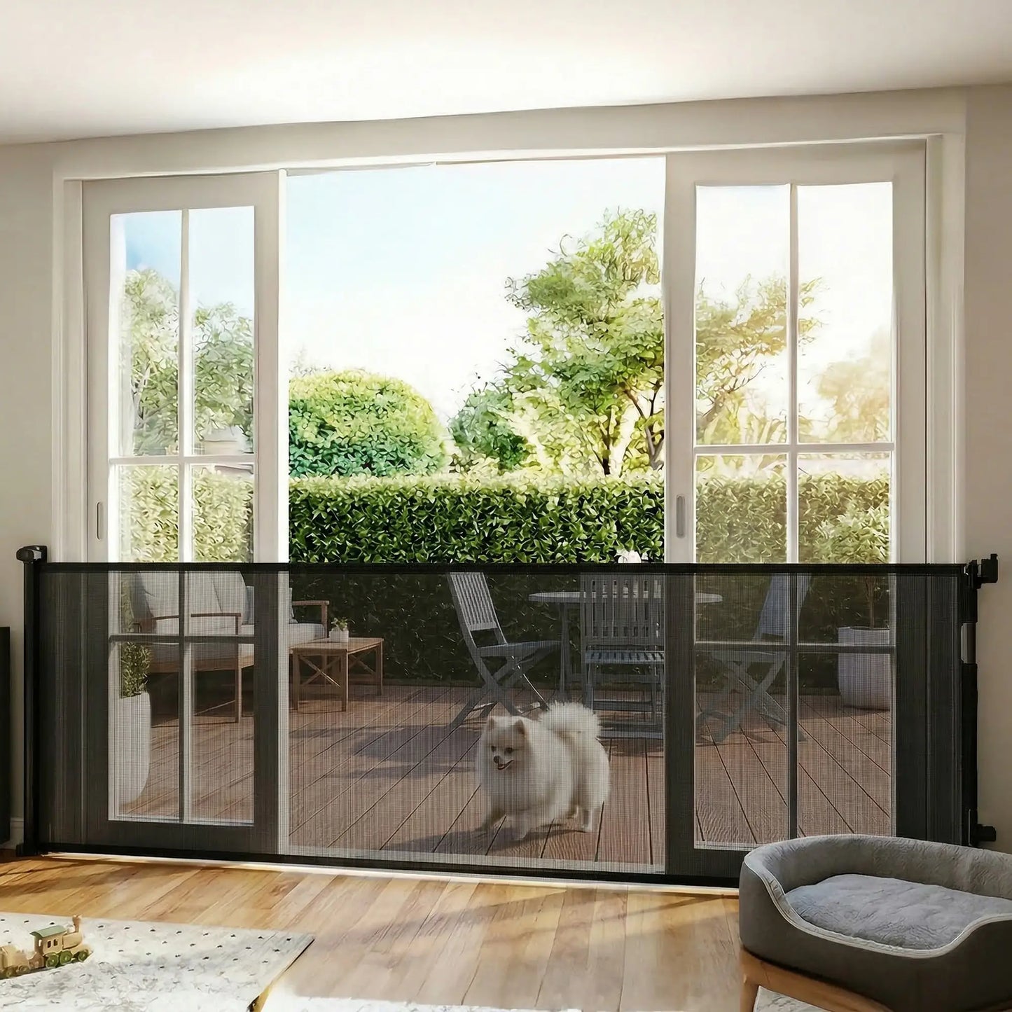 Retractable Dog Gate, 41" Tall, 122" Wide Mesh Pet Gate for Stairs Pet Gates at Gallery Canada