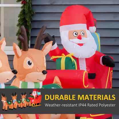 4.5ft Inflatable Santa Claus on Sleigh with 3 Deer, LED Lights Christmas Inflatables at Gallery Canada