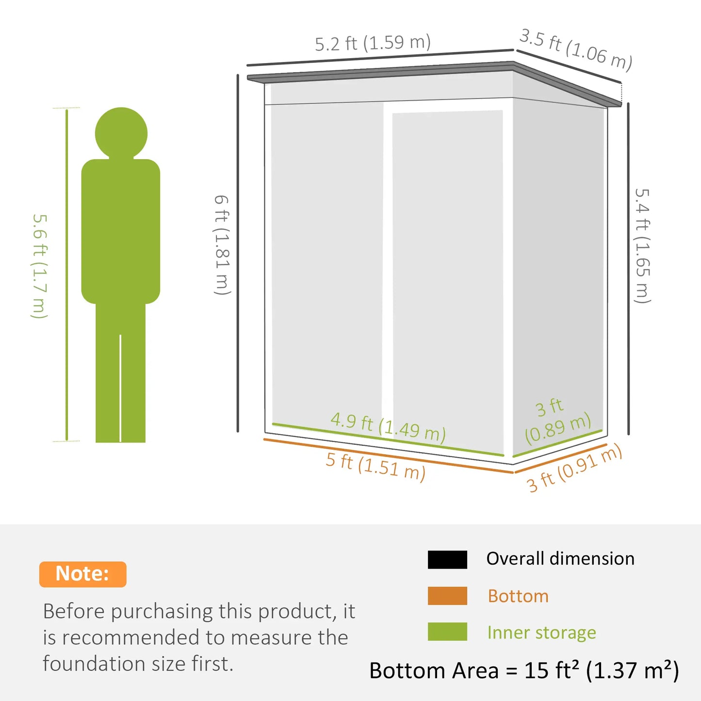 5.2' x 3.5' Metal Garden Shed, Easy Assembly, Light Brown Sheds at Gallery Canada