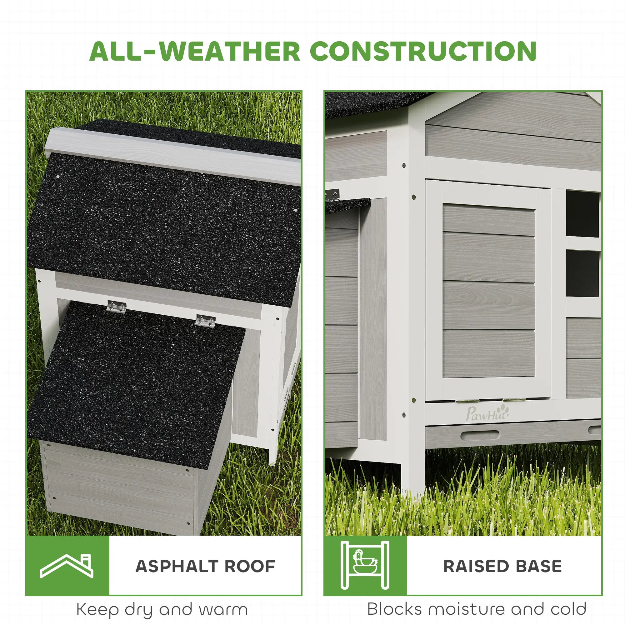 Wooden Chicken Coop With Nesting Box, Pull-Out Metal Tray, 36