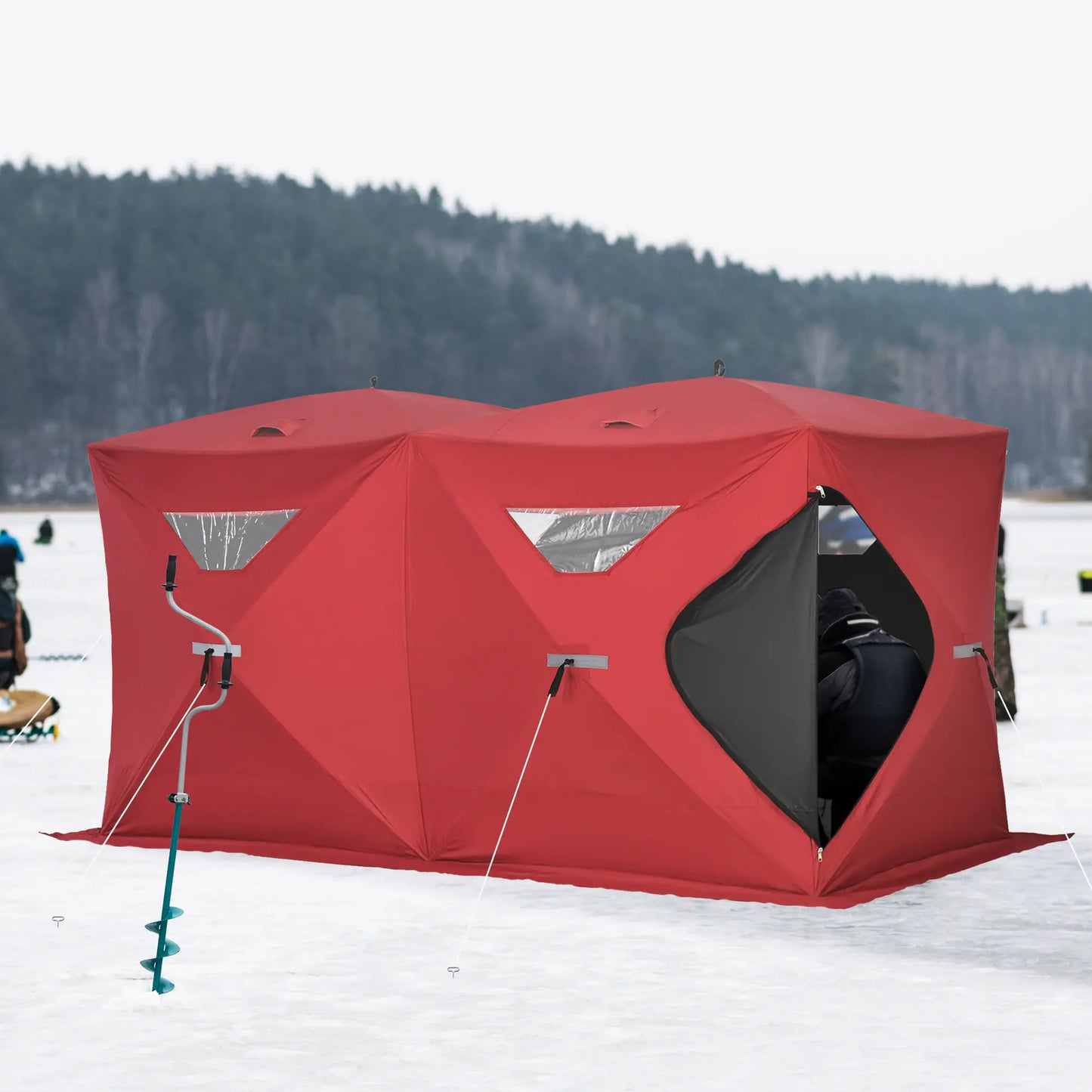 5-8 Person Pop-Up Ice Fishing Shelter, Portable Tent, Red Ice Fishing Tents at Gallery Canada