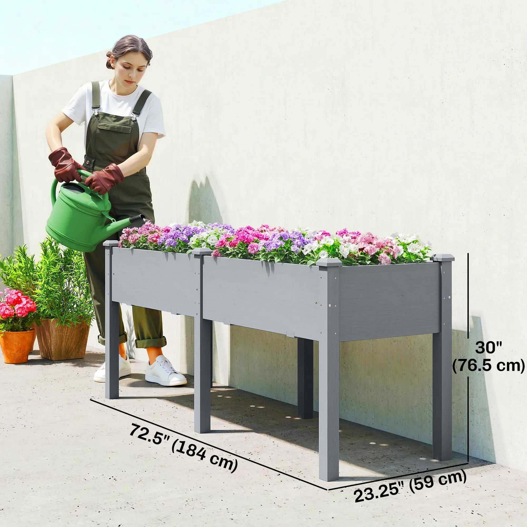 Wooden Raised Garden Bed With Legs, 72