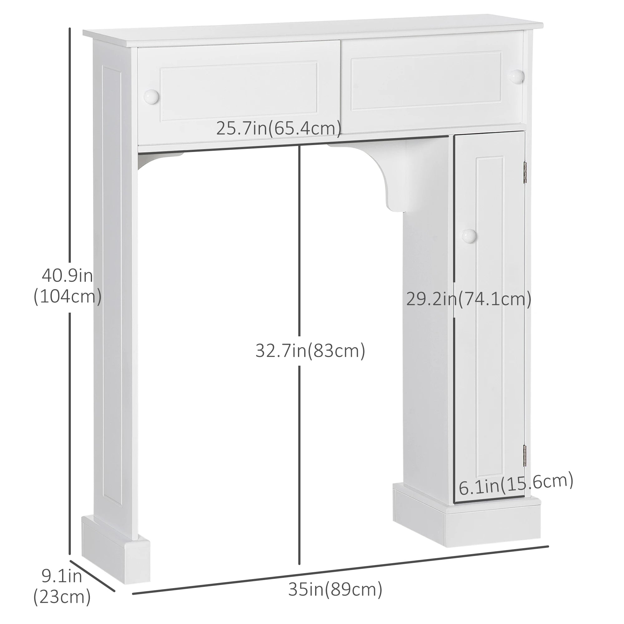 Over Toilet Storage, Bathroom Cabinet, 2 Sliding Doors, 3 Shelves Over The Toilet Storage at Gallery Canada