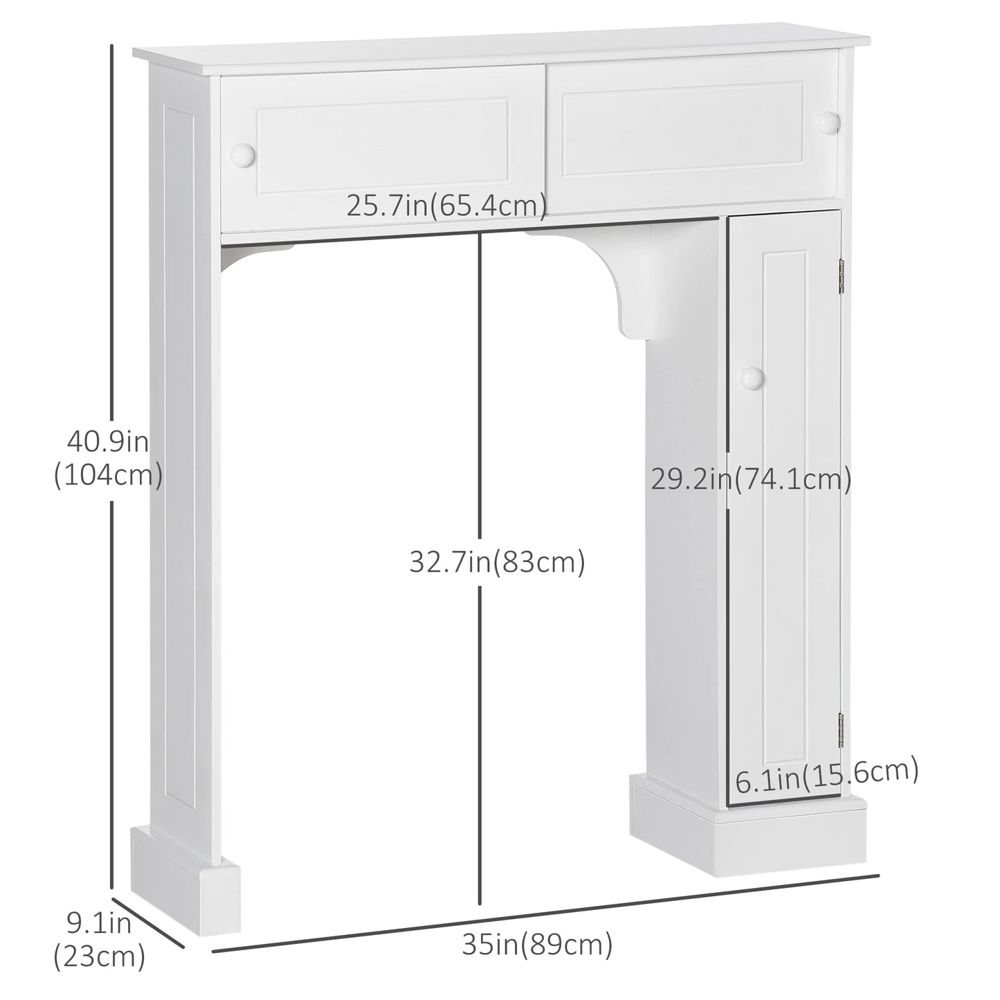 Over Toilet Storage, Bathroom Cabinet, 2 Sliding Doors, 3 Shelves Over The Toilet Storage at Gallery Canada