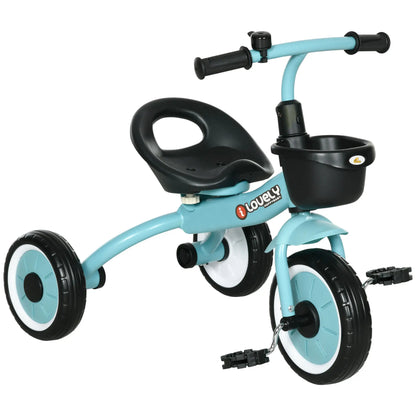 Toddler Tricycle for 2-5 Year Olds, Adjustable Seat, Basket, Bell, Blue Tricycles for Kids at Gallery Canada
