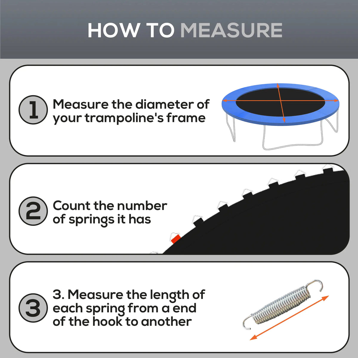 Trampoline Mat Replacement, 10ft, 5.5" Springs, Spring Pull Tool, 54 V-Hooks Trampolines at Gallery Canada