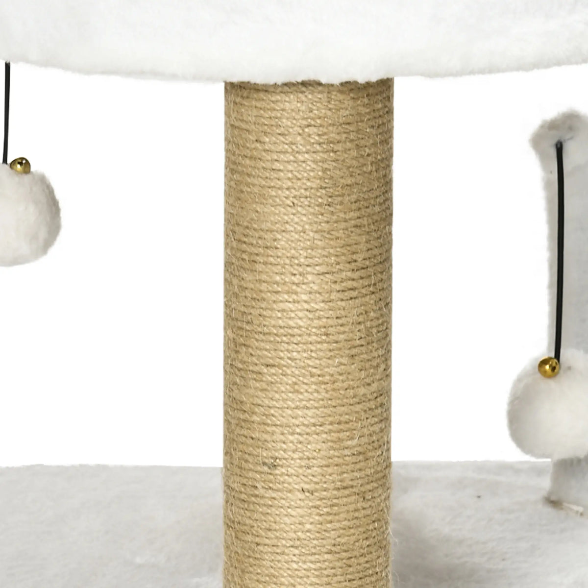 Small Cat Tower Condo, Jute Scratching Posts, Top Perch, Dangling Balls, White Cat Trees at Gallery Canada