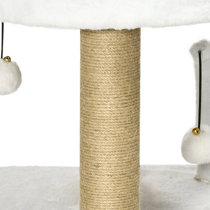 Small Cat Tower Condo, Jute Scratching Posts, Top Perch, Dangling Balls, White Cat Trees at Gallery Canada