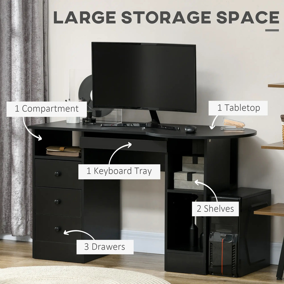 Computer Desk With Storage, Black Computer Desks at Gallery Canada