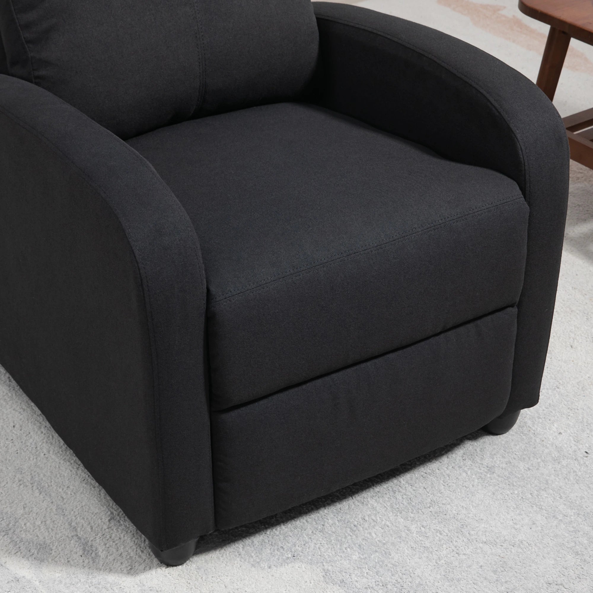 Fabric Recliner Chair, Manual Reclining Sofa, Padded Seat, Black Single Sofas at Gallery Canada