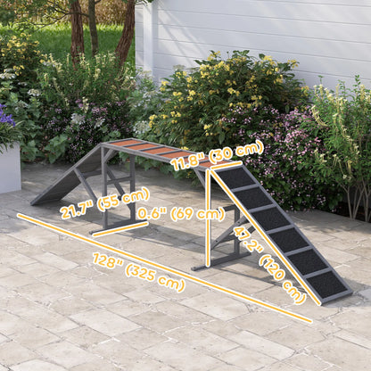 Dog Agility Ramp With Safety Bar, Non-Slip Surface, Gray Dog Agility Training Equipment at Gallery Canada