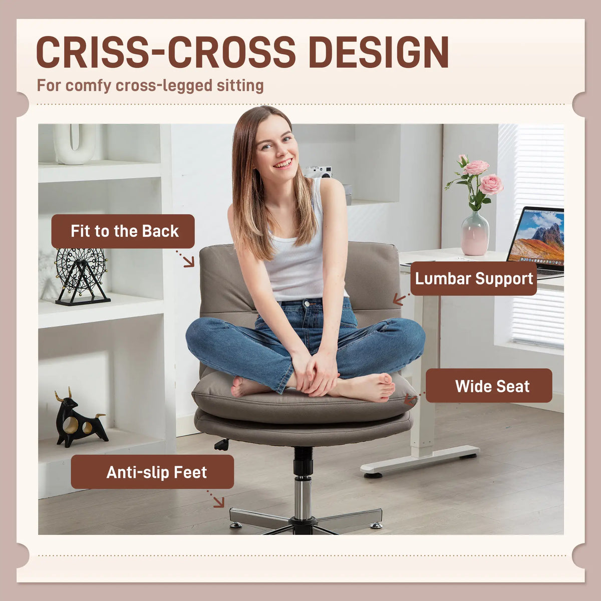 Armless Office Chair, Adjustable Height, Tilt Function, Grey Task Chairs at Gallery Canada