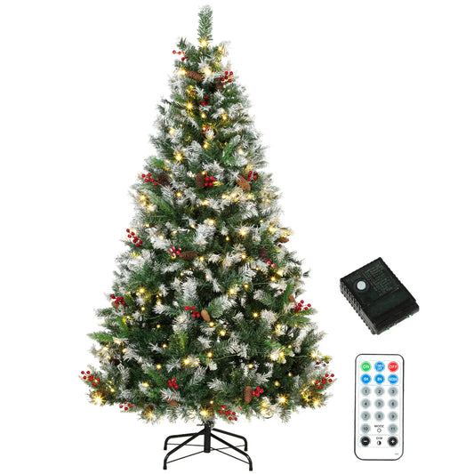 6ft Flocked Prelit Christmas Tree Spruce, Dual Colour, Remote Pencil Christmas Trees Multi Colour at Gallery Canada