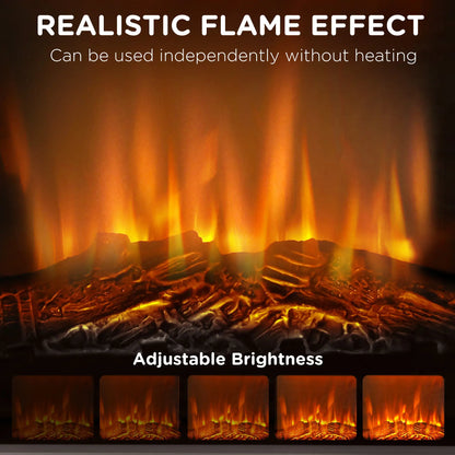 27" Freestanding Electric Fireplace, 1400W Heater with Timer, White Electric Fireplaces at Gallery Canada