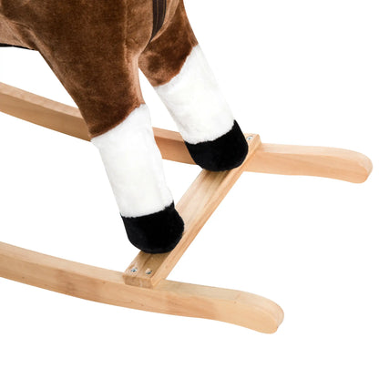 Baby Rocking Horse, Plush Animal Rocker, Ride on Toy, Realistic Sound, Brown Rocking Horses at Gallery Canada