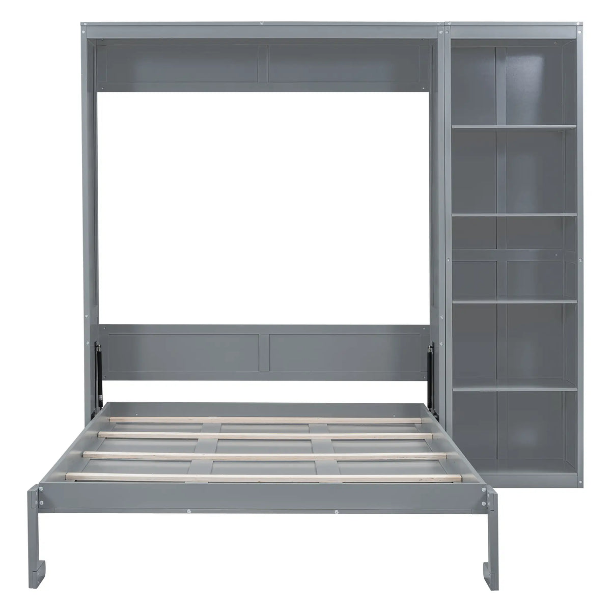 Murphy Bed with Storage, Dual Piston, Space-Saving, 94" L x 16" W x 88.5" H, Grey Bed Frames at Gallery Canada