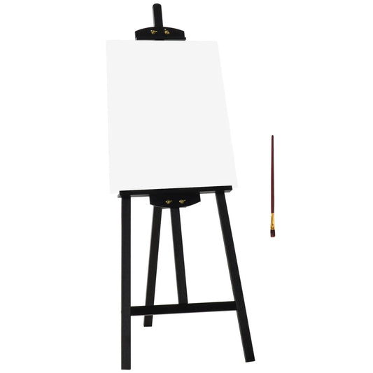 55" Pine Wood Painting Easel Stand, Adjustable Folding Art Easel, Black Dress Form & Mannequins Black at Gallery Canada