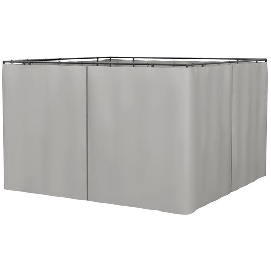 Universal Gazebo Curtains 10' x 10', 4 Panel Sidewall Privacy, Light Grey Gazebo Sidewalls Light Grey at Gallery Canada