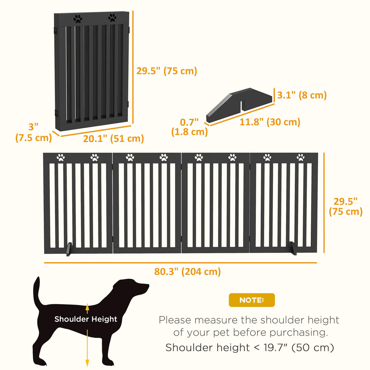 80 Extra Wide Pet Gate With Support Feet, Black Houses, Kennels & Pens at Gallery Canada