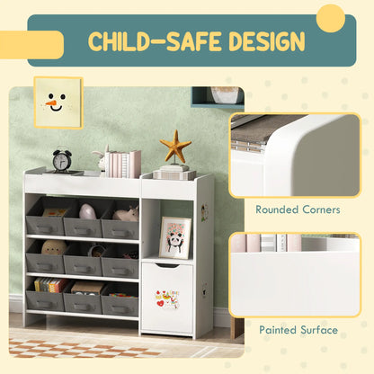 Toy Storage Organizer, 9 Non-Woven Fabric Boxes, White Bookshelves & Bookcases at Gallery Canada