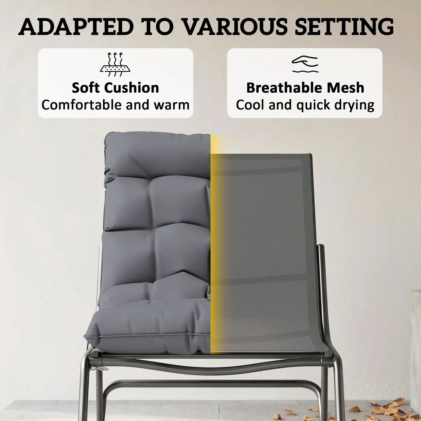 Oversized Rocking Patio Chair, 25" Extra Wide Mesh Seat, Dark Grey Outdoor Rocking Chairs at Gallery Canada