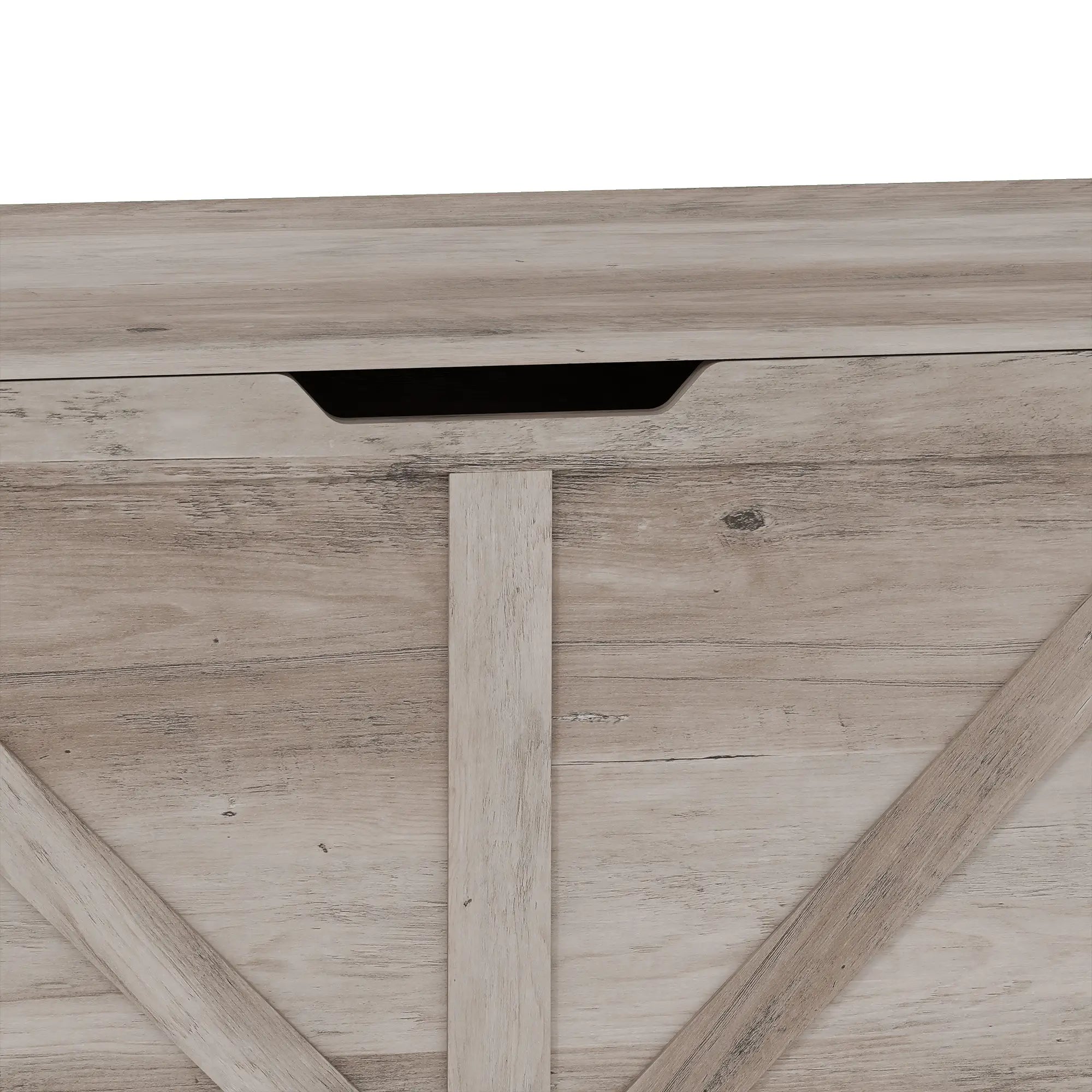 Storage Chest with Safety Hinges, Grey Wood Grain, 39.4 Inches, Grey Storage Cabinets at Gallery Canada