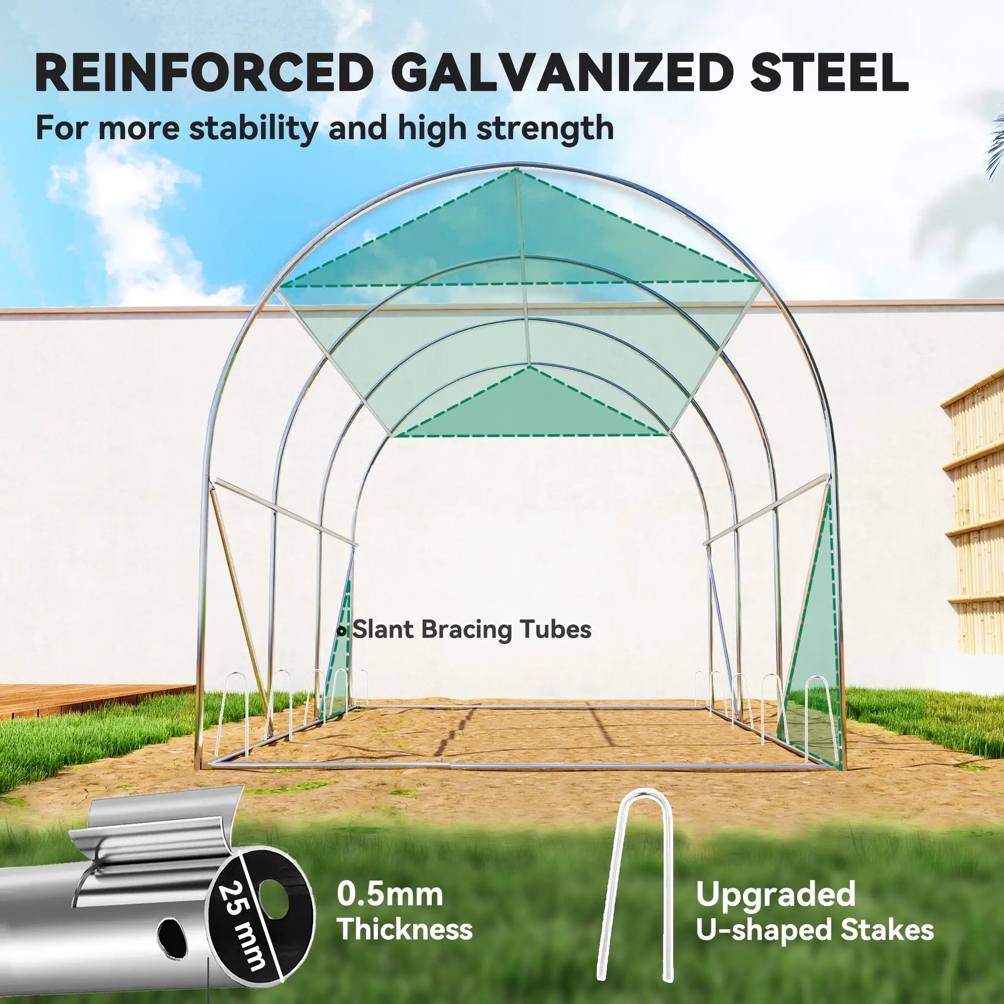 Walk-in Tunnel Greenhouse, 6.6' x 10' x 6.5', Green Tunnel Greenhouses at Gallery Canada
