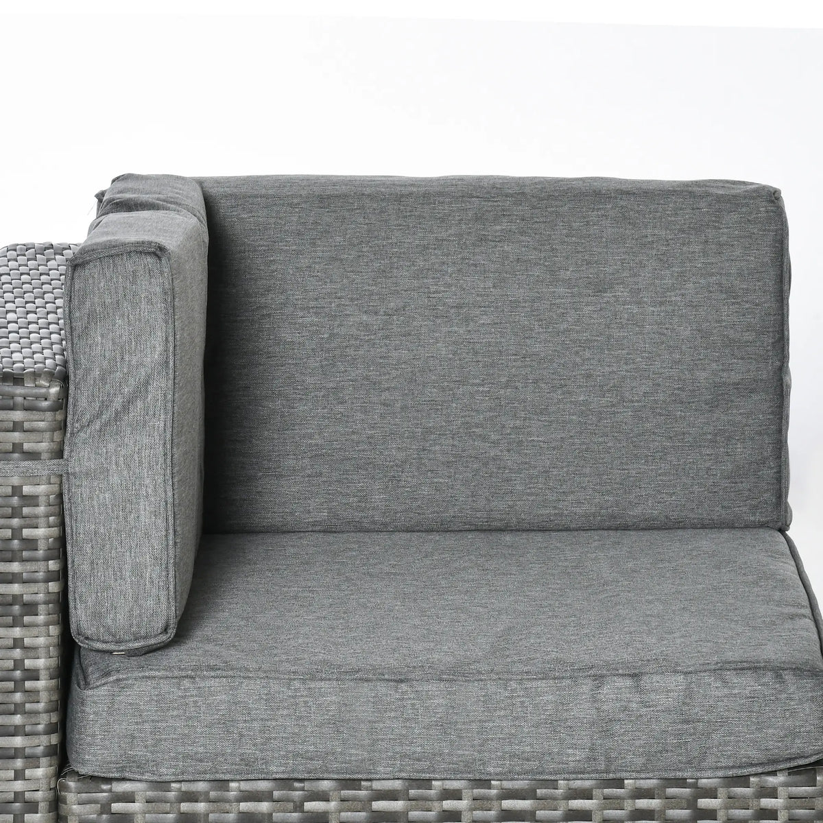 7 Pc Garden Wicker Sectional Set, Tea Table, Patio Rattan Sofa, Light Grey Patio Furniture Sets at Gallery Canada