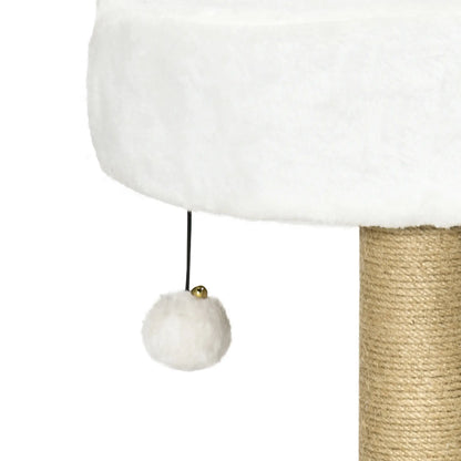 Small Cat Tower Condo, Jute Scratching Posts, Top Perch, Dangling Balls, White Cat Trees at Gallery Canada