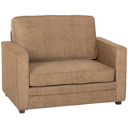 Velvet Fabric Armchair, Wide Seat, Spring Cushion, Solid Wood Legs, Brown