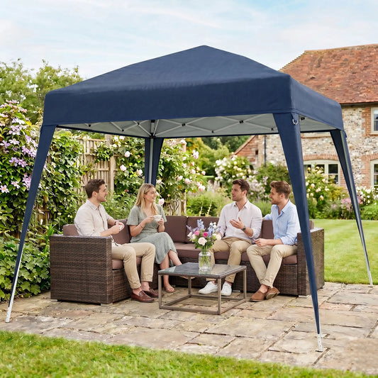 8' x 8' Pop Up Canopy, Portable Folding Tent, Blue