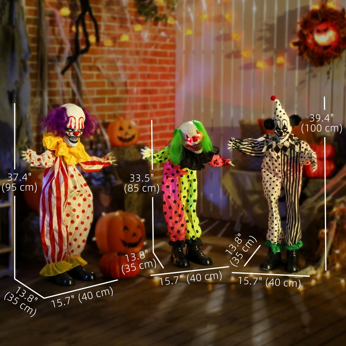 Life Size Animated Clown, Sound Activated, Red Halloween Decorations at Gallery Canada