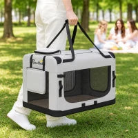 Soft-Sided Pet Carrier Bag, Portable Travel, Light Grey Dog Bike Trailers & Strollers at Gallery Canada