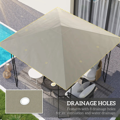 10' x 10' Gazebo Replacement Cover, UPF30+, Grey Gazebo Canopy Replacement at Gallery Canada