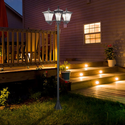 Triple Solar Lamp Post, LED Street Light, Vintage Outdoor, Waterproof, 72"H Solar Post Lamps at Gallery Canada