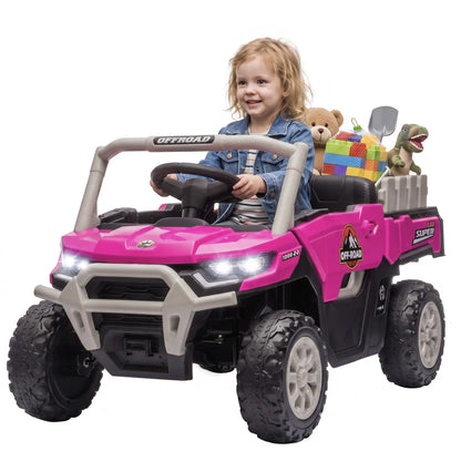 12V Kids Ride On Tractor, Remote Control, Dual Motors, Pink Electric Toy Cars Pink at Gallery Canada