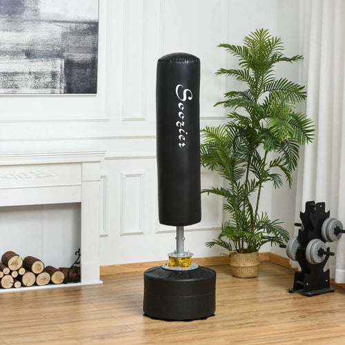 Freestanding Boxing Punch Bag Stand, Adjustable Height, Fillable Base